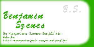 benjamin szenes business card